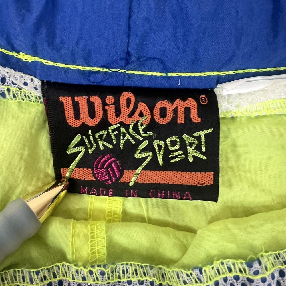 Vintage Wilson Shorts Mens 40 Yellow Swim Trunks Surface Sport Volleyball 90s - Picture 3 of 10